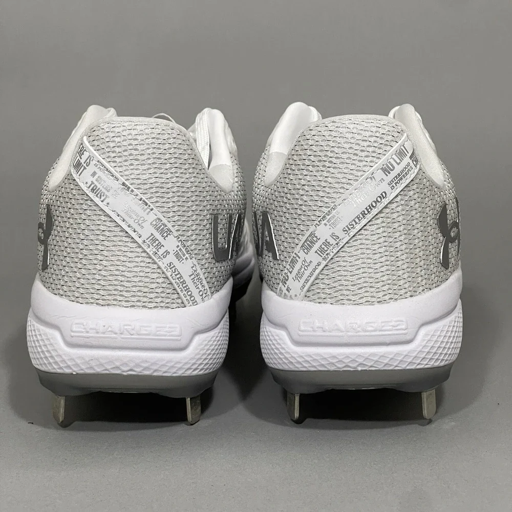 Under Armour Softball Cleats Women's 6 Metal Glyde 2.0 MT‎ White 3026601-100 USA